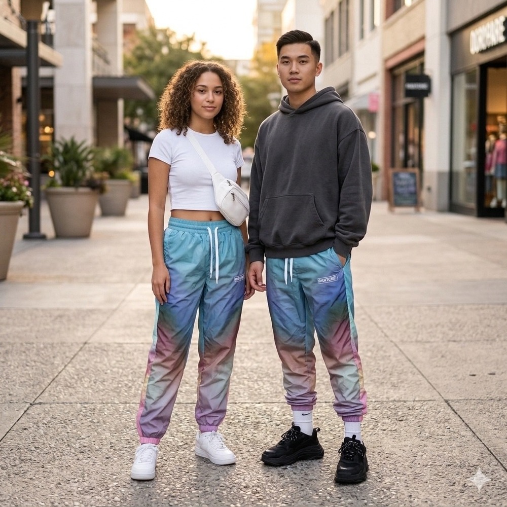 Forever‎ 21 x Pantone Ombre Gradient Jogger Pants Blue Pink Purple Wms L / Men S
